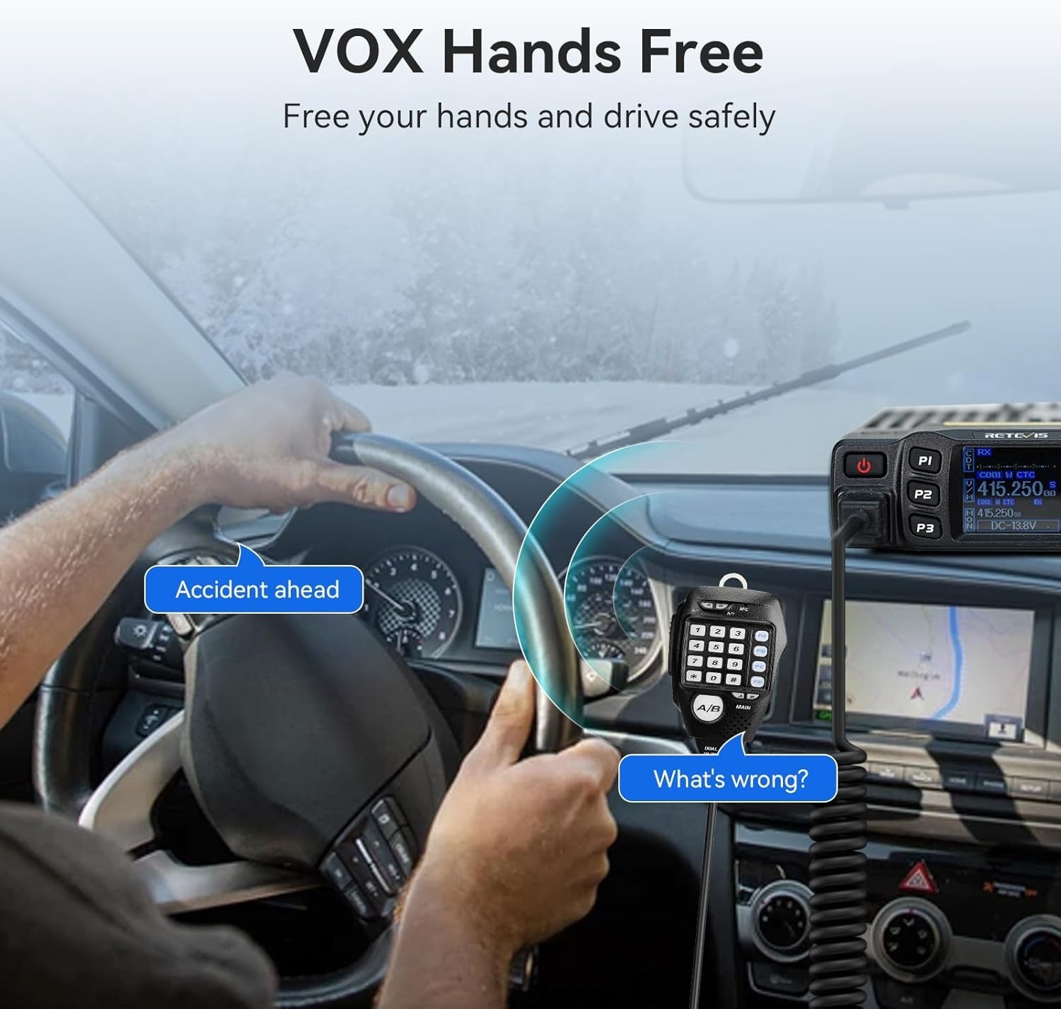 Dual Band Mobile Radio, Long Range Ham Radio with Antenna, 180 Degree Rotatab...