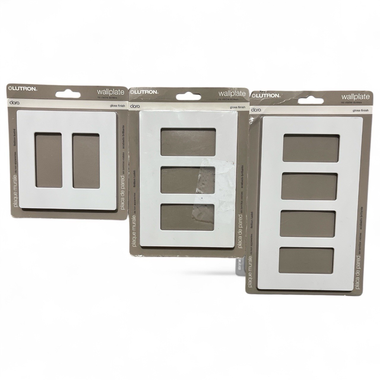 Leviton Claro No Visible Screws Wallplates. White Gloss Finish (F)