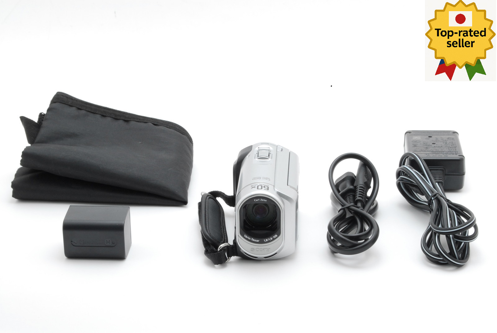 [Near Mint] Sony DCR-SX41 Silver Handycam 60x Zoom Carl Zeiss Battery FROM JAPAN
