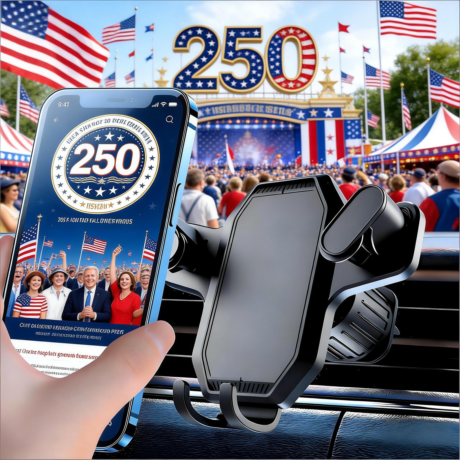 Car Mount Air Vent Phone Holder Swivel Cradle Strong Grip AC for Smart Phones