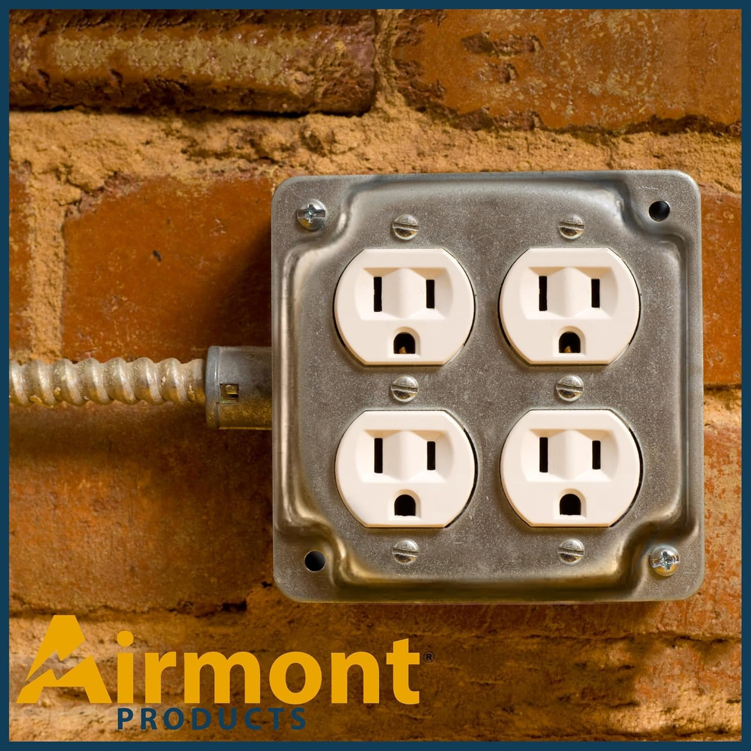 Outlet Box Kit Includes 4X4 Welded Metal Electrical Box 2 Tamper Resistant 20