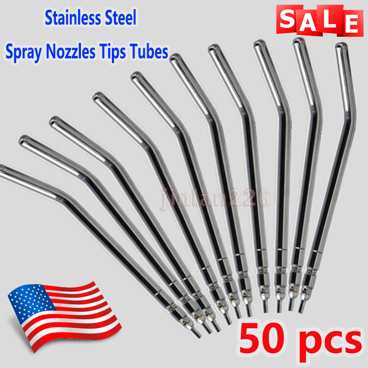 50Pcs Dental Air Water Spray Triple Syringe Autoclavable Nozzles/Tips/Tubes PG50