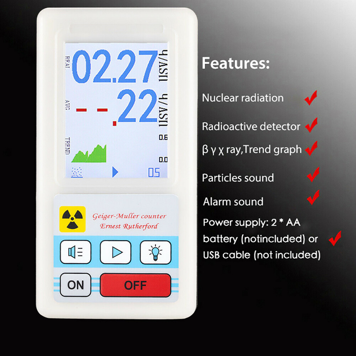 Digital LCD Geiger Counter Nuclear Radiation Detector β γ X-Ray Test Meter Tool!