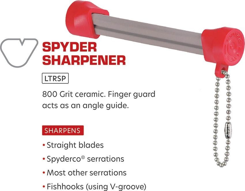 Lansky LTRSP Spyder Sharpener Matches Spyderco Serrations Versatile Ceramic