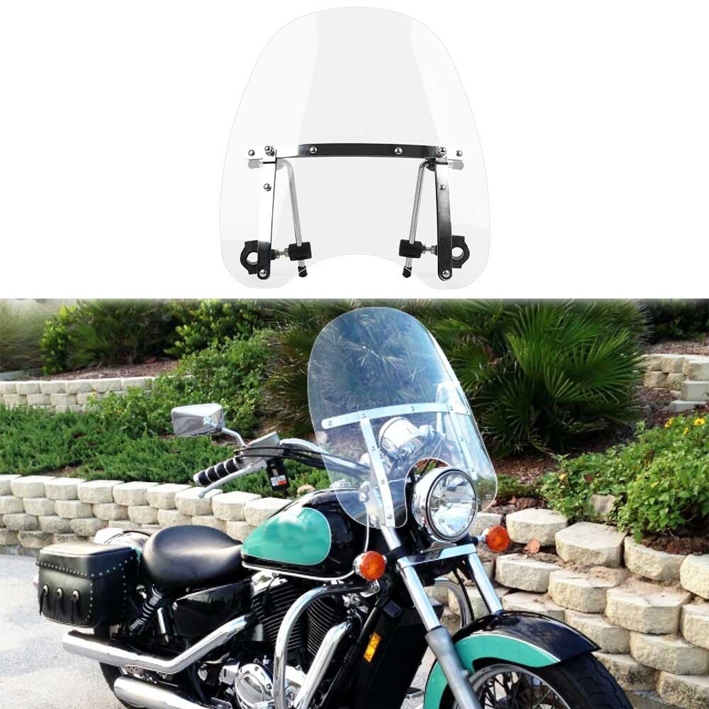 18"x16" Clear Motorcycle Windshield For Kawasaki Vulcan S 650 750 800 900 Custom