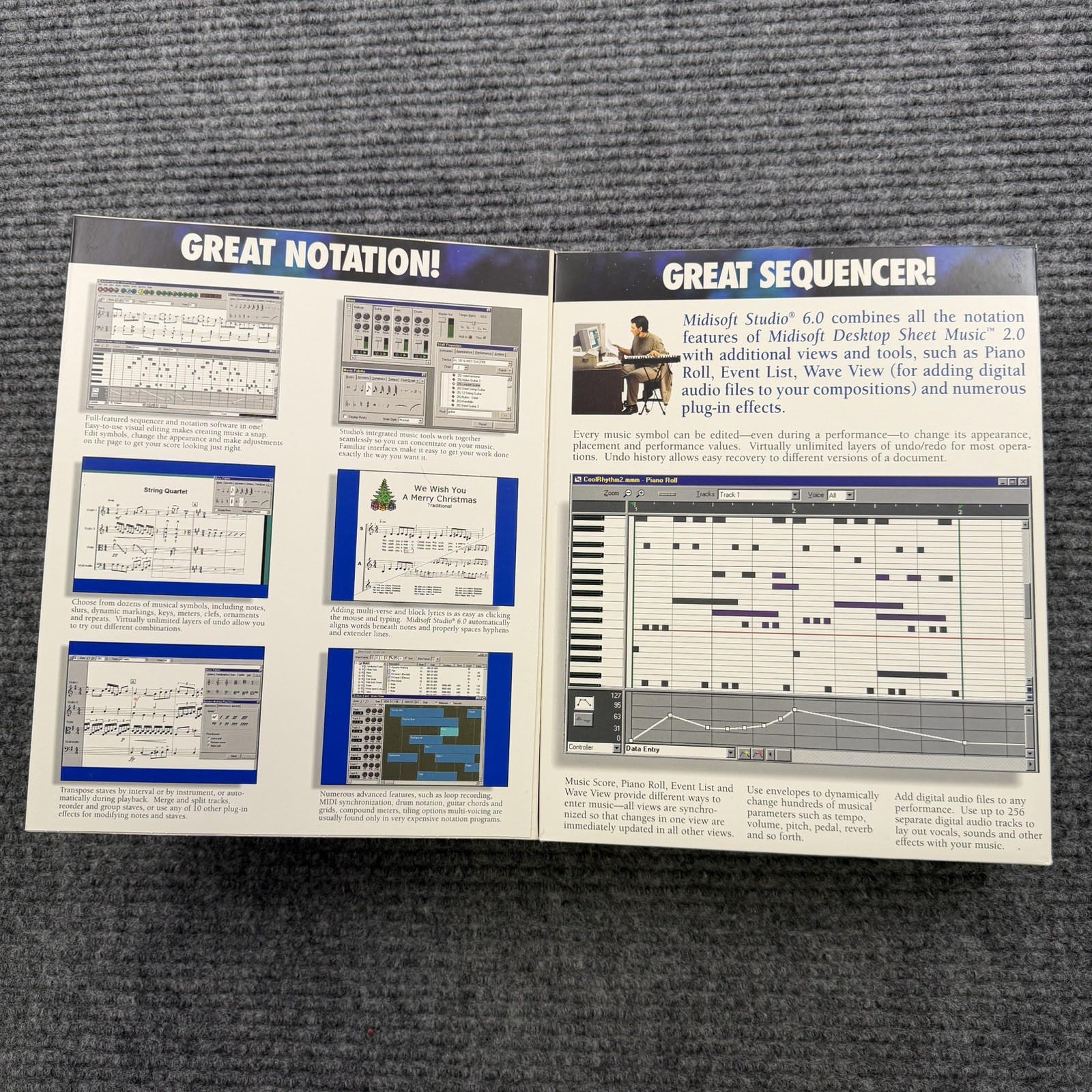 Midisoft Studio 6.0 For Windows 95 MIDI Desktop Sheet Music 2.0 CD-ROM Sequencer