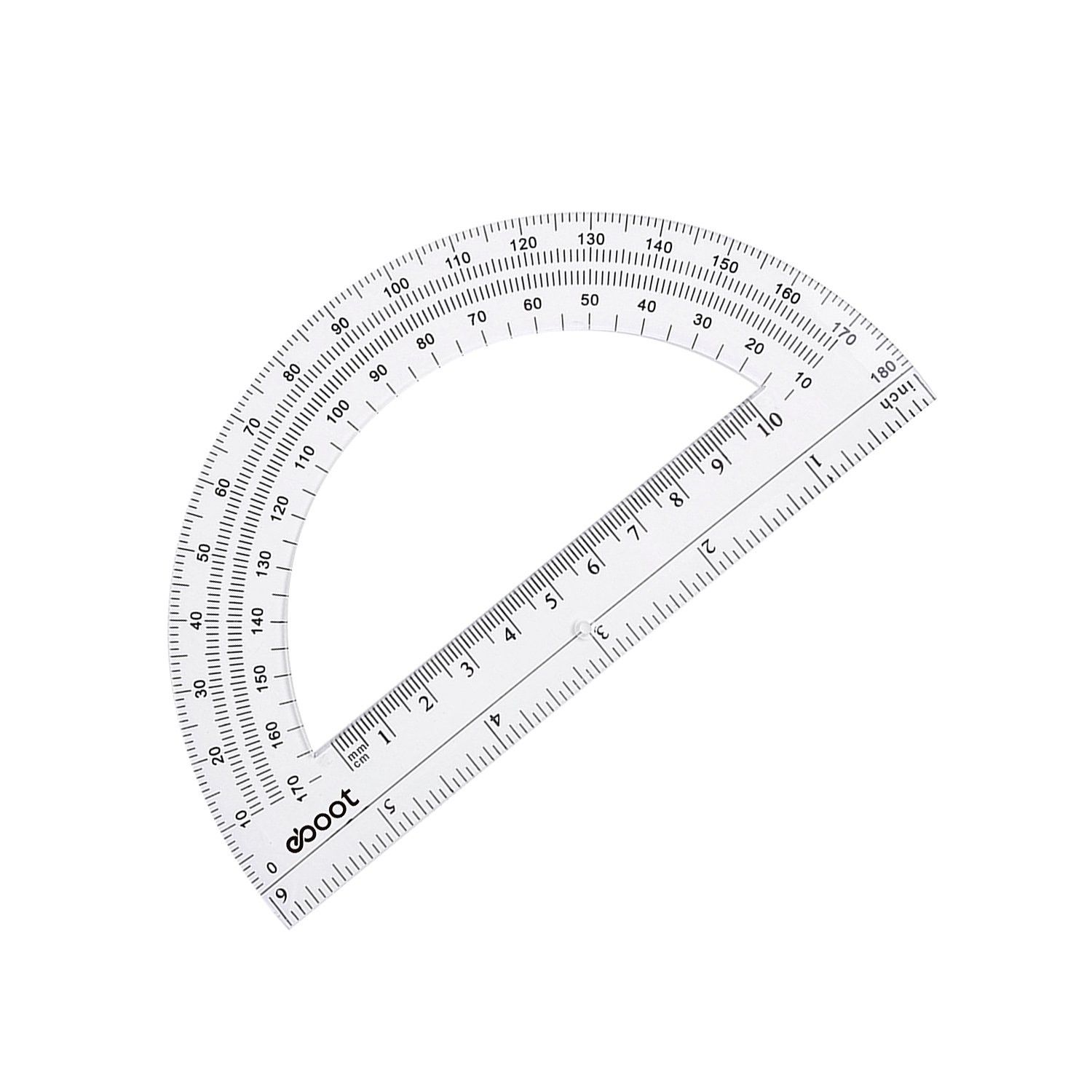 Clear Plastic Protractor 2 Pcs 6 Inch 4 Inch 180 Degree Math Geometry Tool