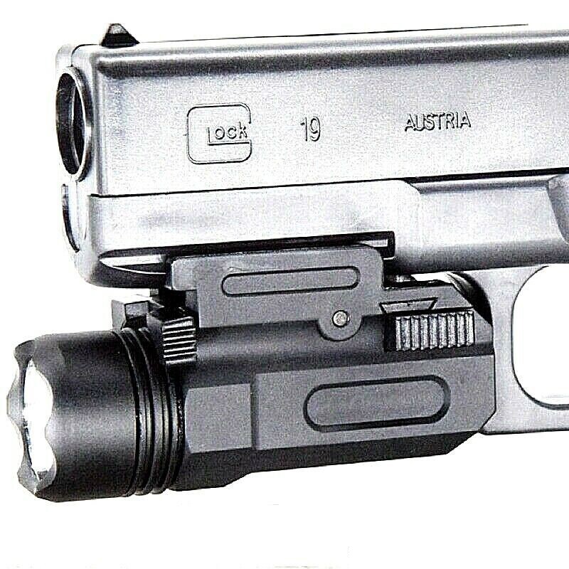 Tactical Pistol LED Gun Flashlight Torch Handgun Light for 20mm Picatinny Rail
