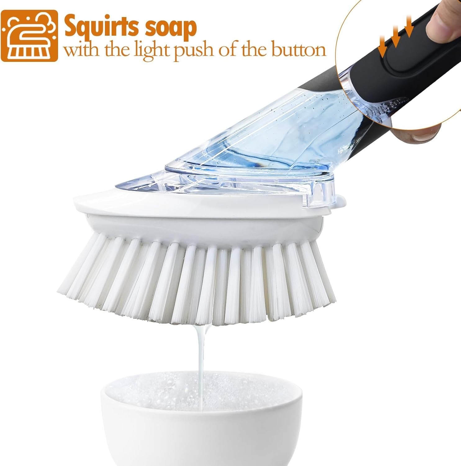 Ergonomic Soap Dispensing Dish Scrubber with Refill Heads - Kitchen Essential