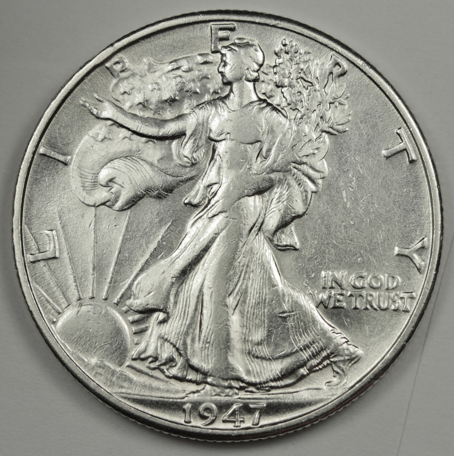 1947-p Walking Liberty Half.  A.U. (Inventory A)