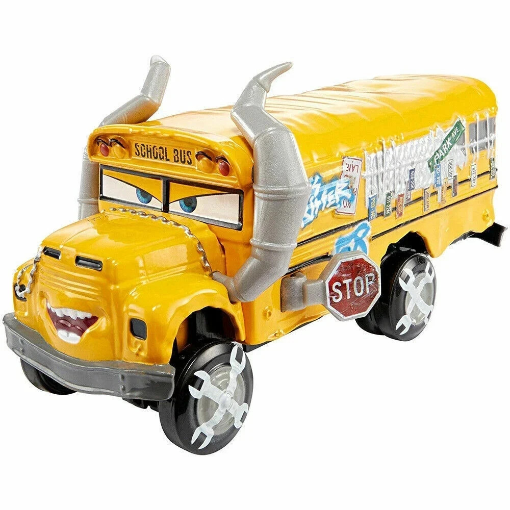 Disney Pixar Cars 3 Miss Fritter Crazy School Bus Diecast Model Toy Car Boy Gift