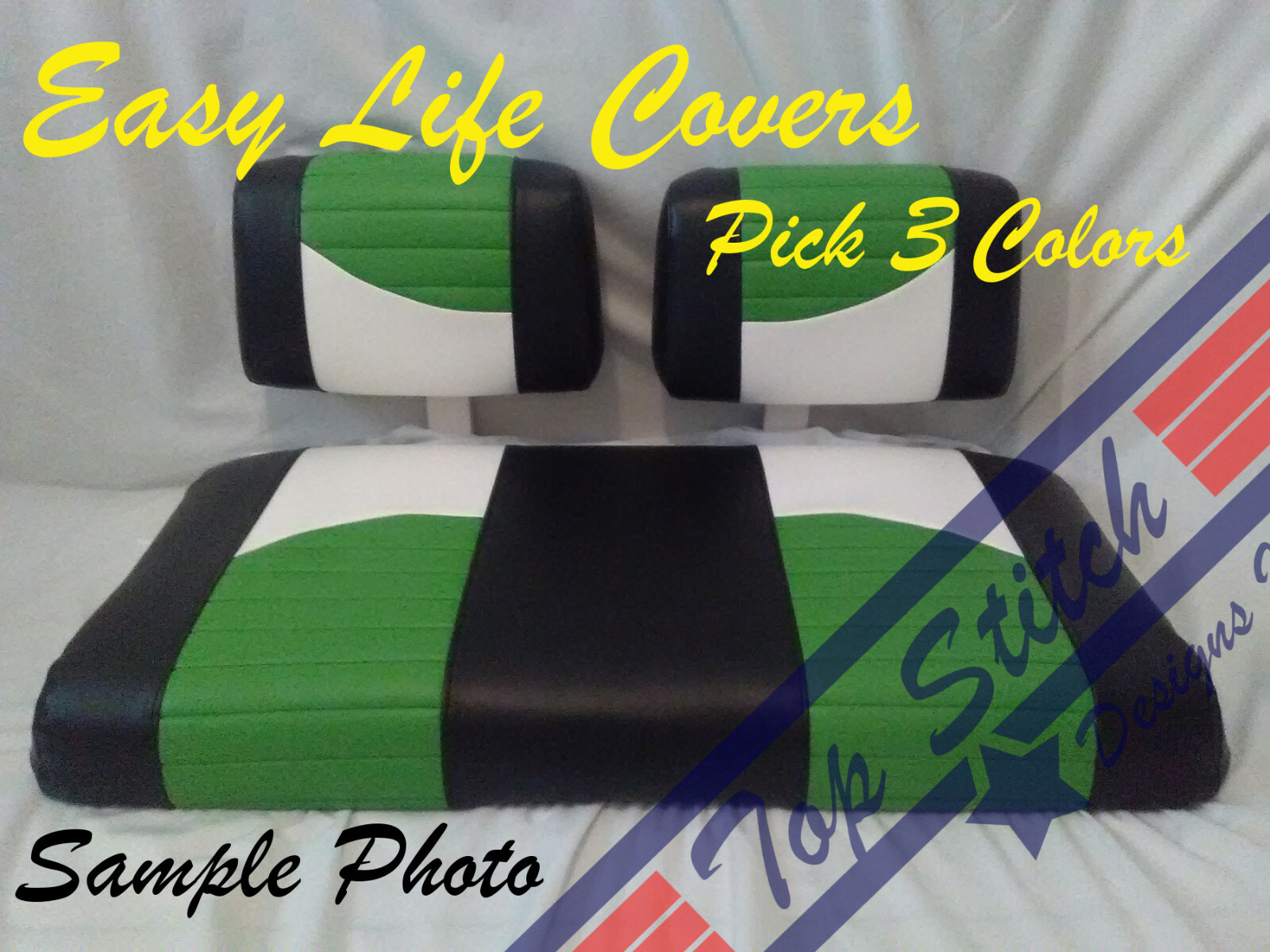 NEW Club Car DS Golf Cart Custom Front Seat Covers Set Staple on DIY