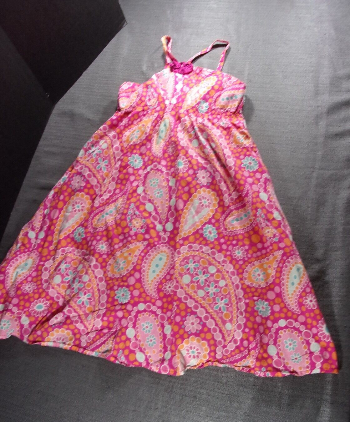 GYMBOREE RN70530 SIZE YOUTH 10 PINK ADORABLE FLORAL AND CIRCLE DRESS
