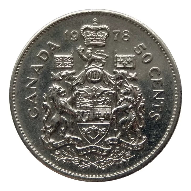 1978 CANADA SQUARE JEWELS 50¢ HALF DOLLAR BRILLIANT UNCIRCULATED COIN