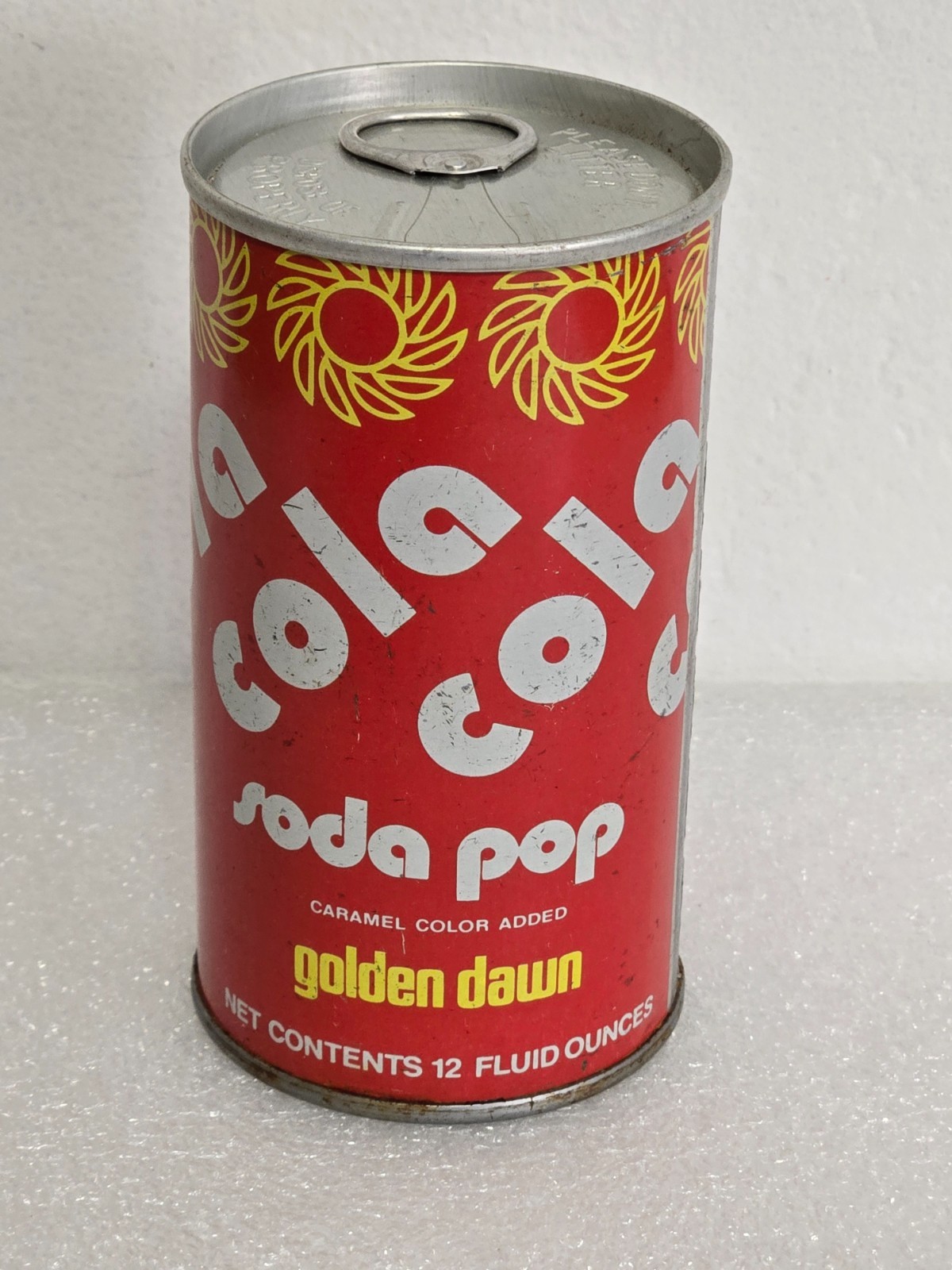 Vintage Golden Dawn Cola Straight Steel Soda Pop Can