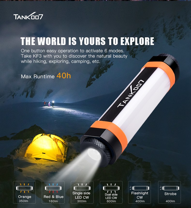 600lm Portable LED Camping Lantern Light Rechargeable Super Bright Flashlight
