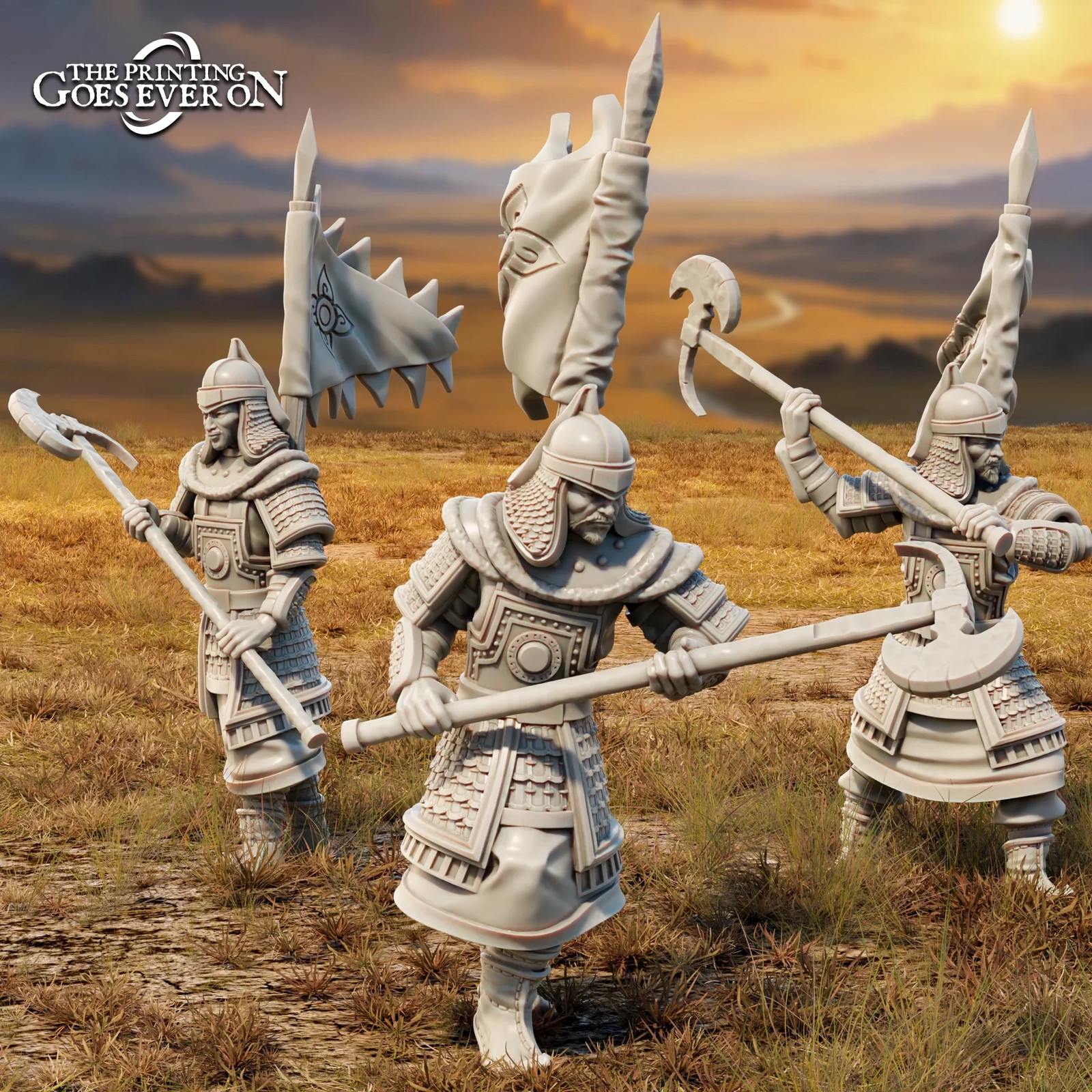 Warriors of the Golden Khanate (Set of 3) - 28-32mm - Resin Tabletop Miniatu