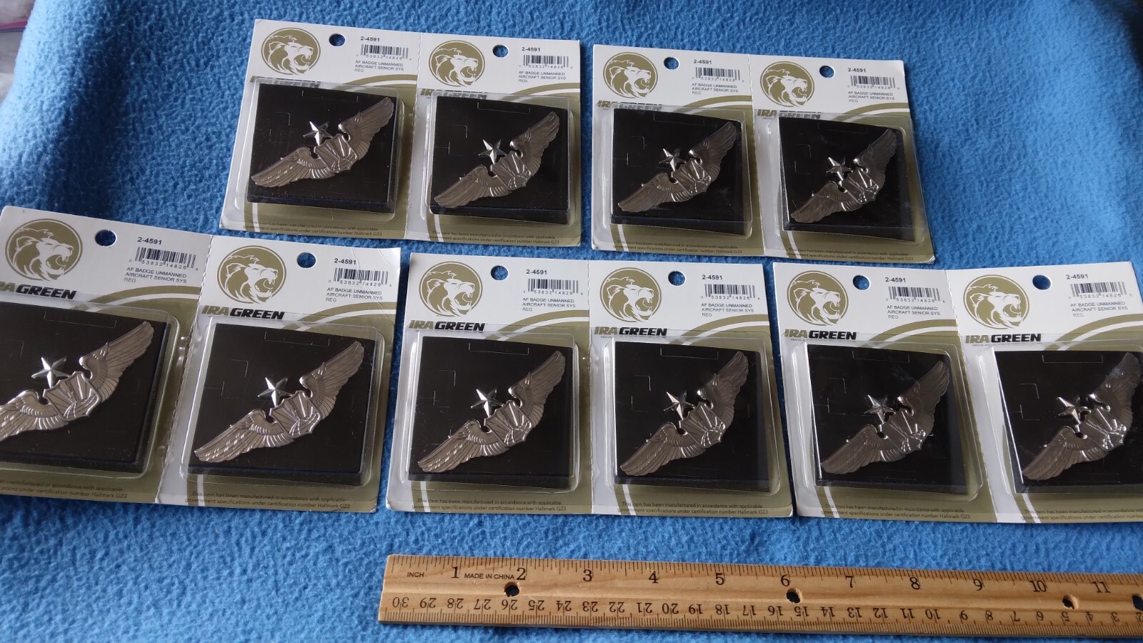 LOT OF 10 - U.S. AIR FORCE SENIOR UNMANNED AIRCRAFT WINGS 3 INCH PINS - NEW