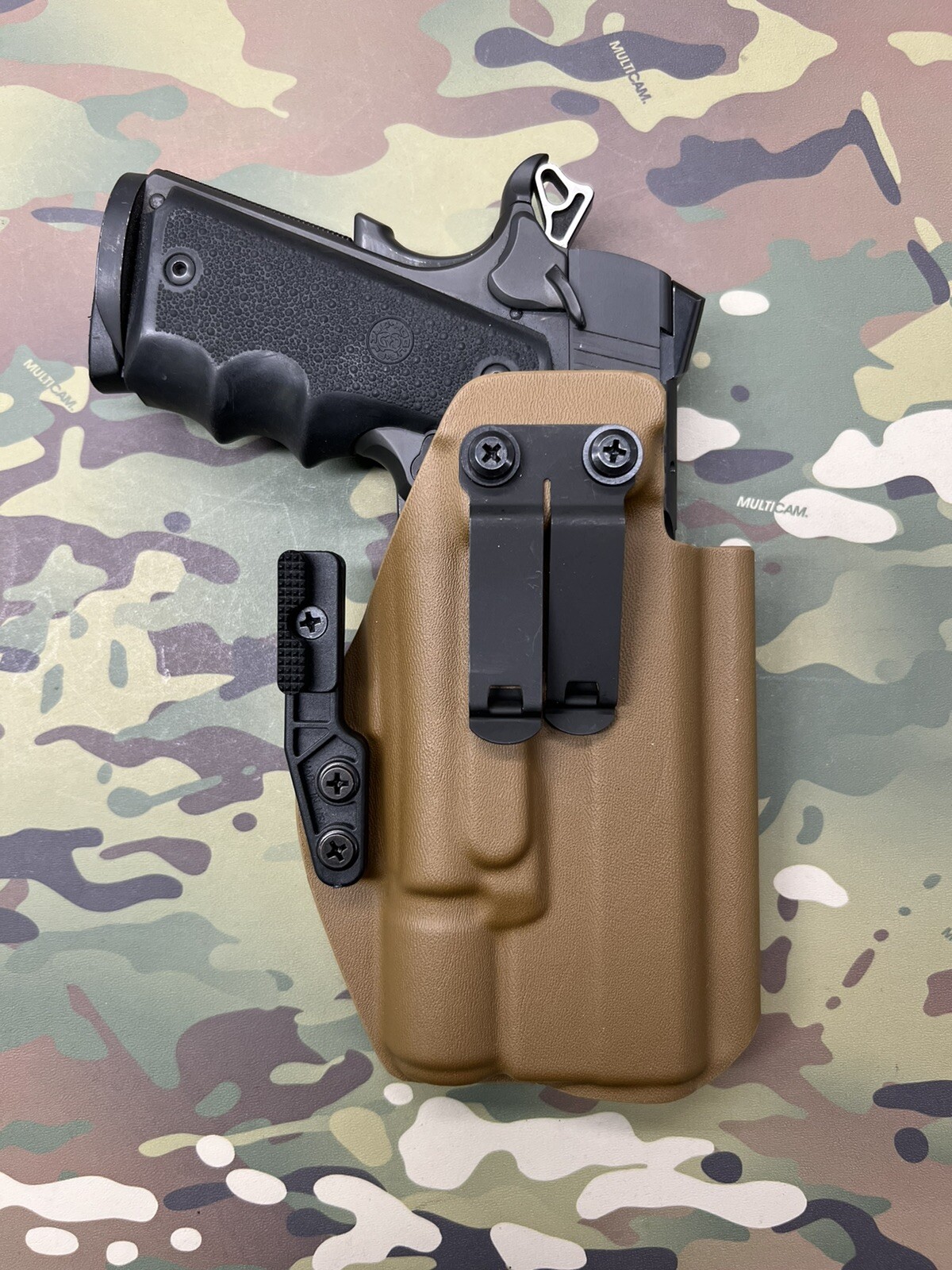 Coyote Tan Kydex IWB CLAW Holster for Traditional 1911 5" Surefire X300 Ultra B