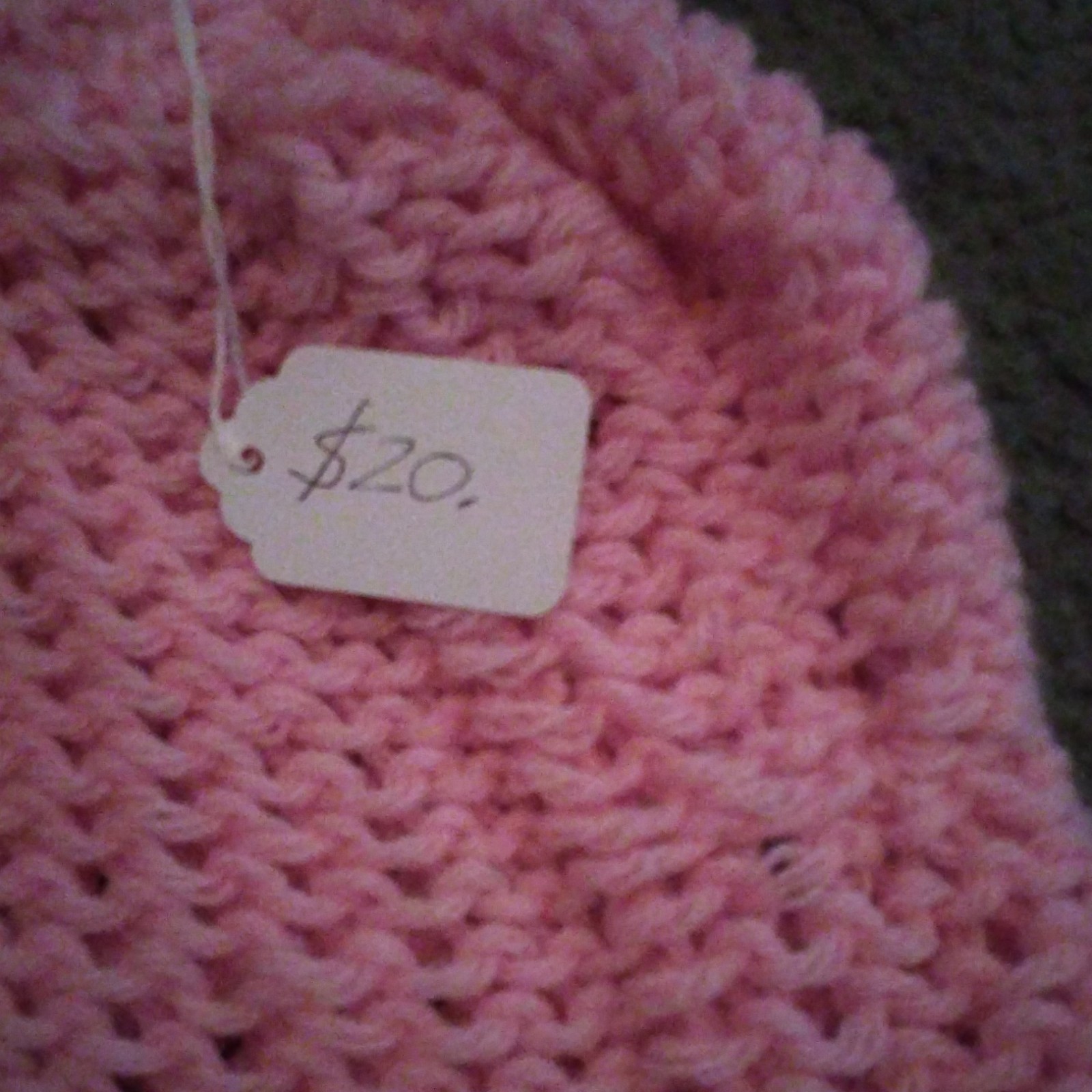 Handmade Handcrafted Pink Knit Beanie Hat