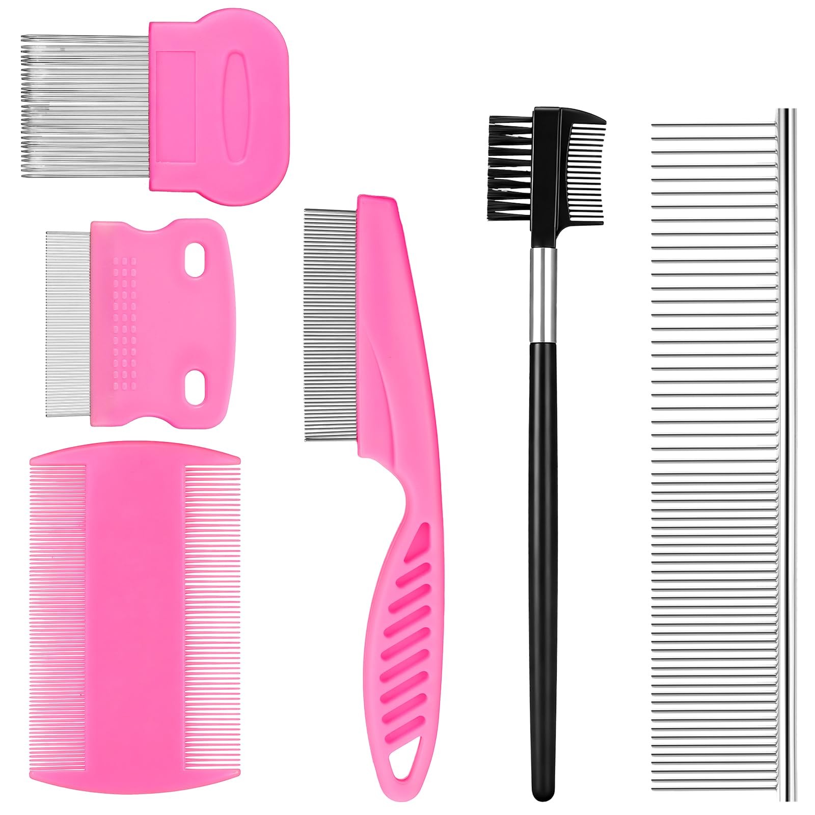 6 Pcs Pets Grooming Comb Kit for Small Dogs Tear Stain Comb Dog Combs for Eye...