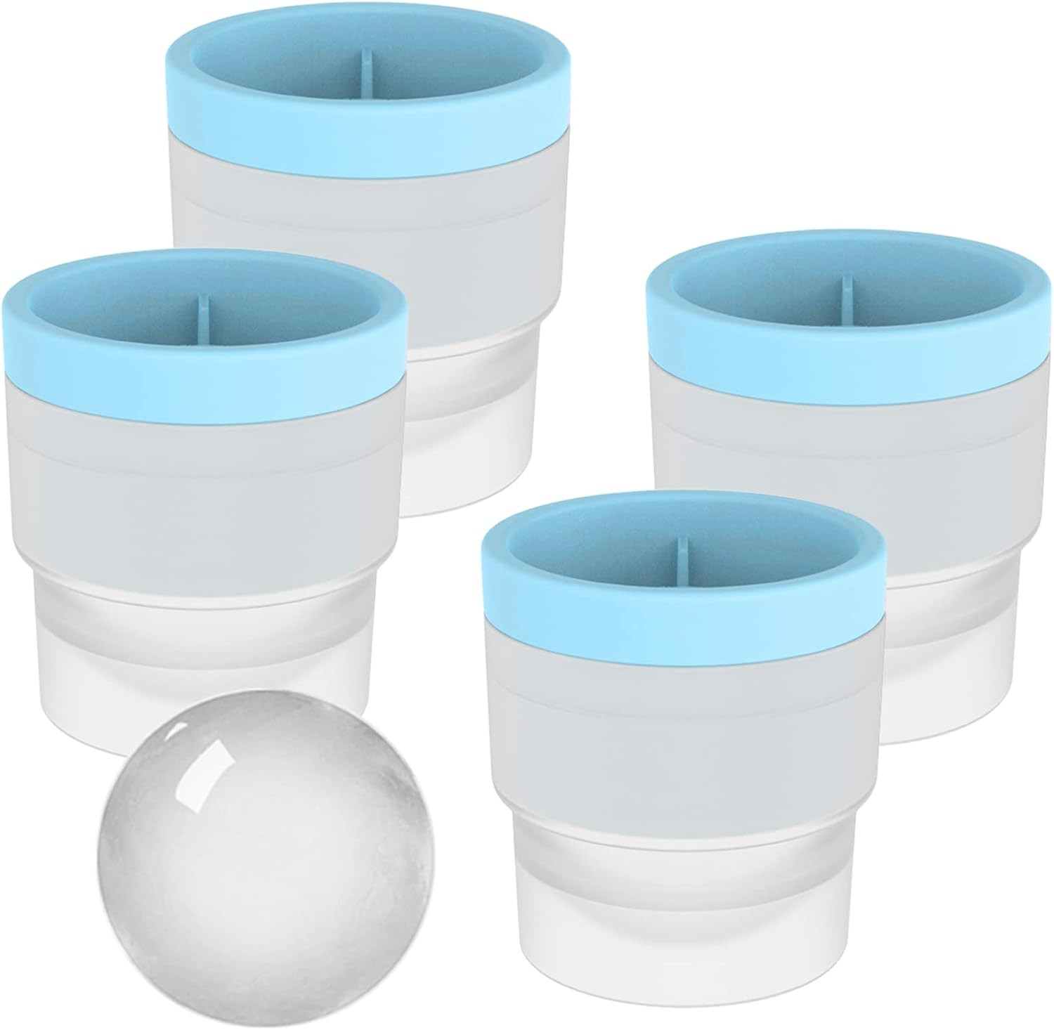 Ice Ball Maker Mold - Set of , round Ice  Mold, . Inch Sphere Ice Cubes for Whis
