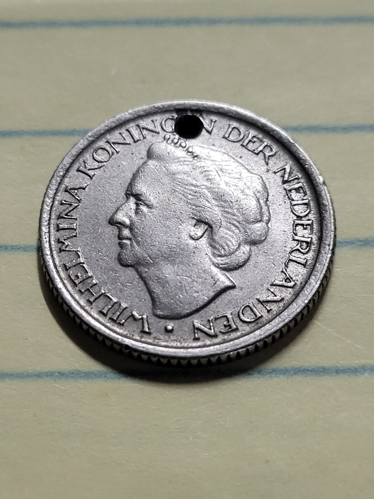 1948 NETHERLANDS 25 CENT COIN (VF)