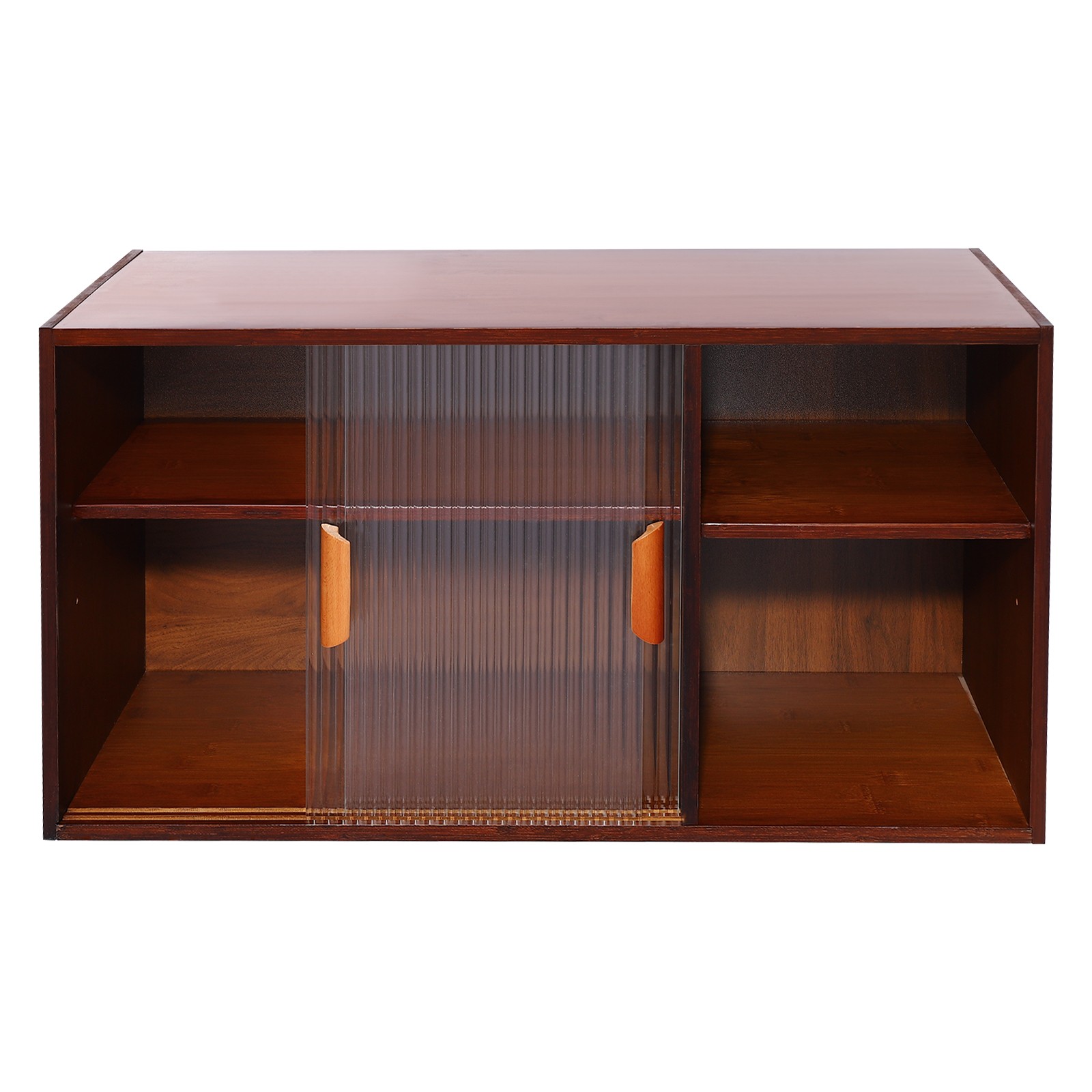 2 Tier Modern Walnut Cupboard, Plate/Cup Storage Cabinet, Kitchen Pantry Cabinet