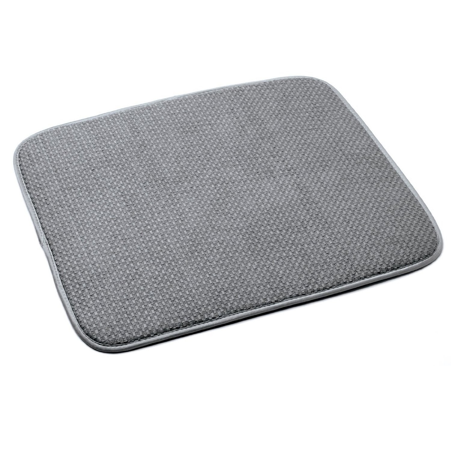 18x16 Dish Drying Mat, Super Absorbent Microfiber, Kitchen Counter, Grey
