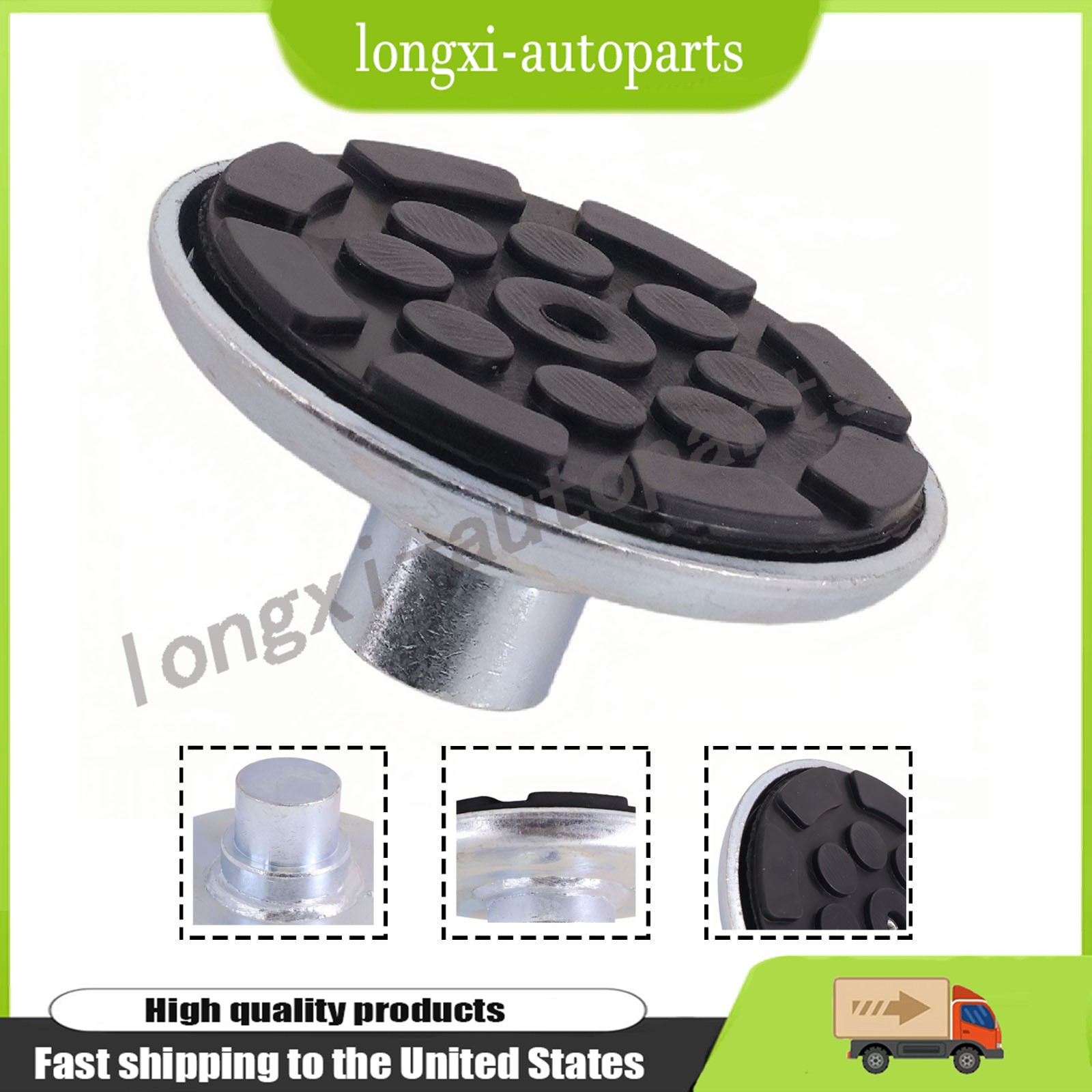 For Atlas Automotive Equipment Round Lift Adapter with Rubber Pad, 1.5" Peg