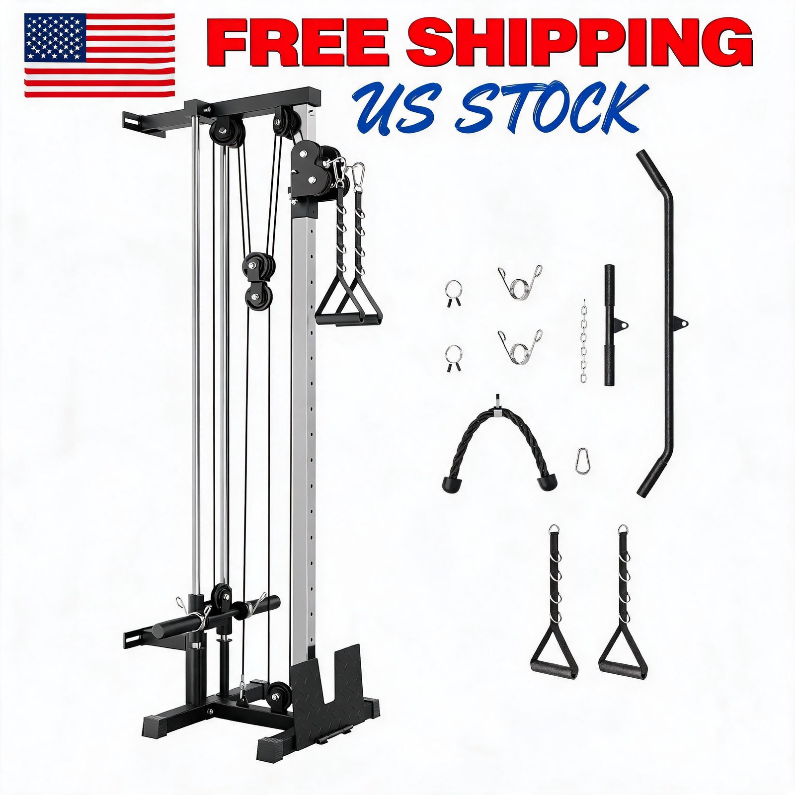 Wall Mount Cable Machine Dual Pulley Cable Crossover Machine For Home Gym Streng