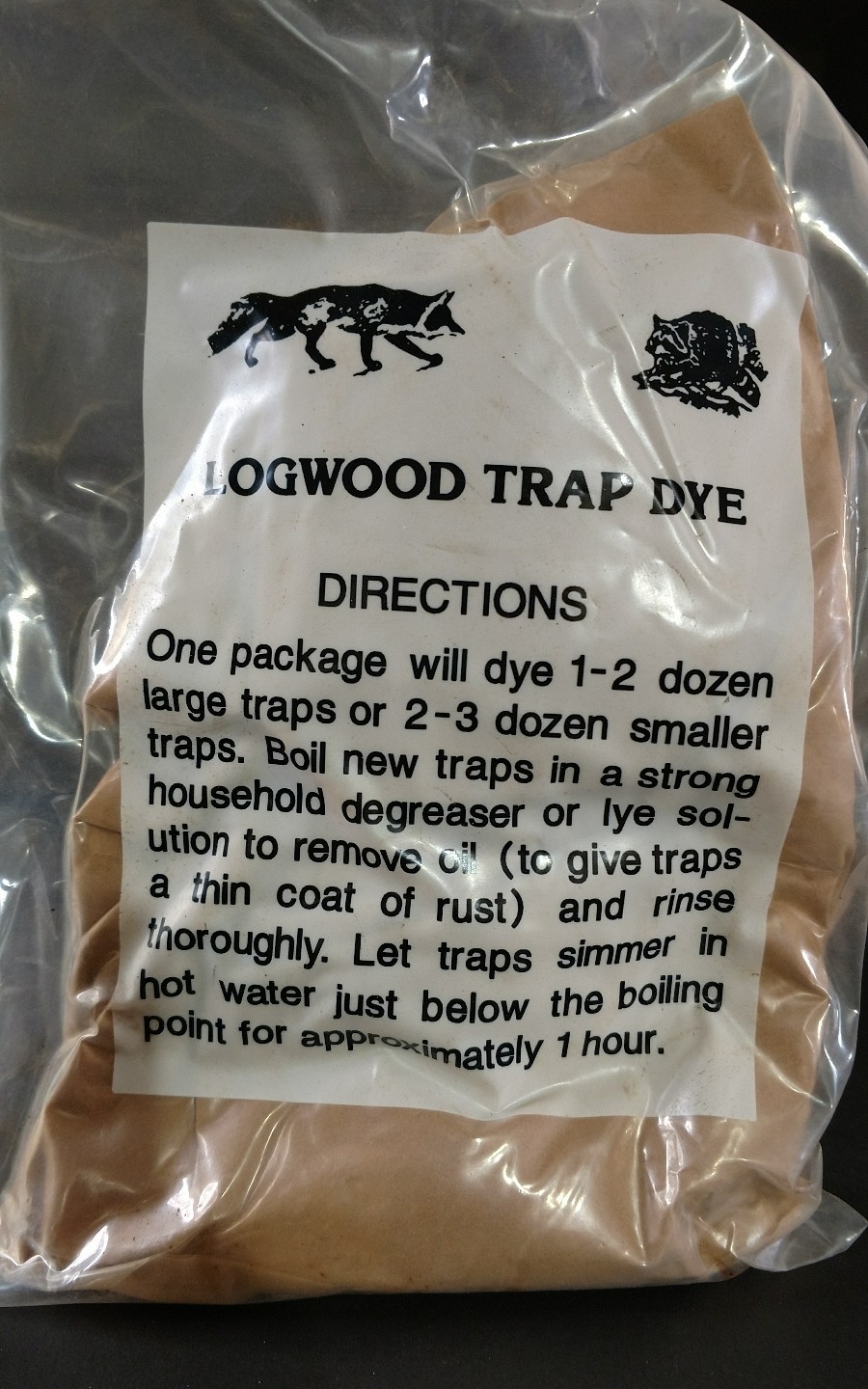 LOGWOOD TRAP DYE 1 POUND BAG TRAPPING DUKE COYOTE BOBCAT FOX LOGWOOD TRAP DYE