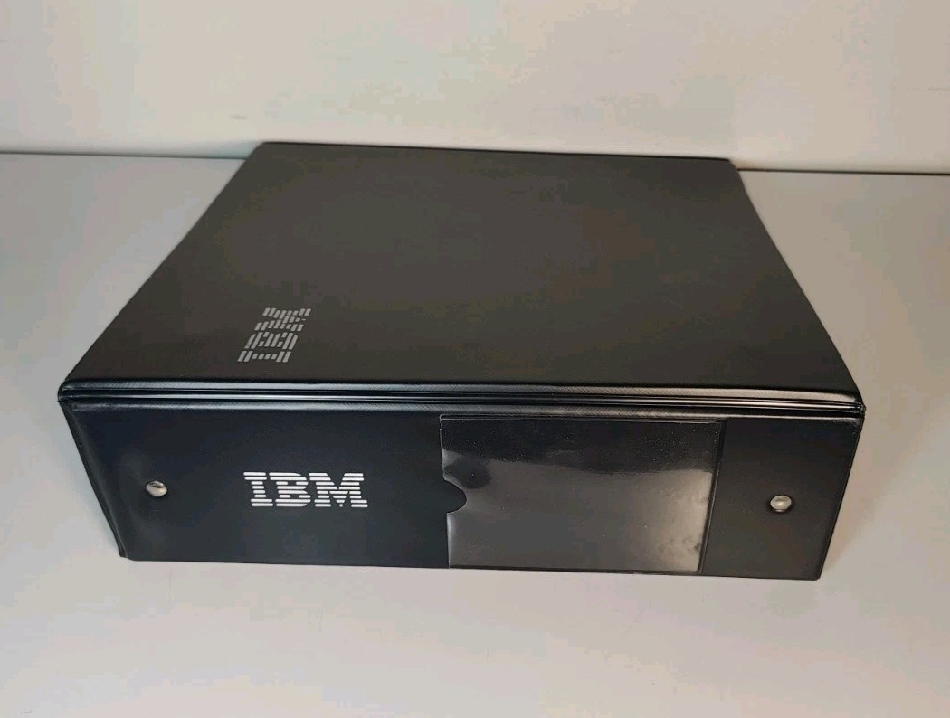 Vtg 1980s IBM Binder - 4" 3 Ring Black Vinyl Computer Tech