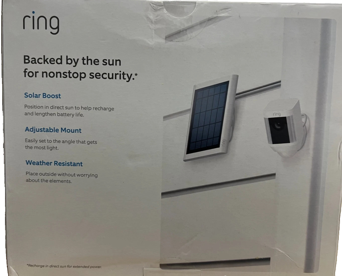 Ring Solar Panel Compatible with Spotlight Cam Battery & Stick Up Cam Battery WH