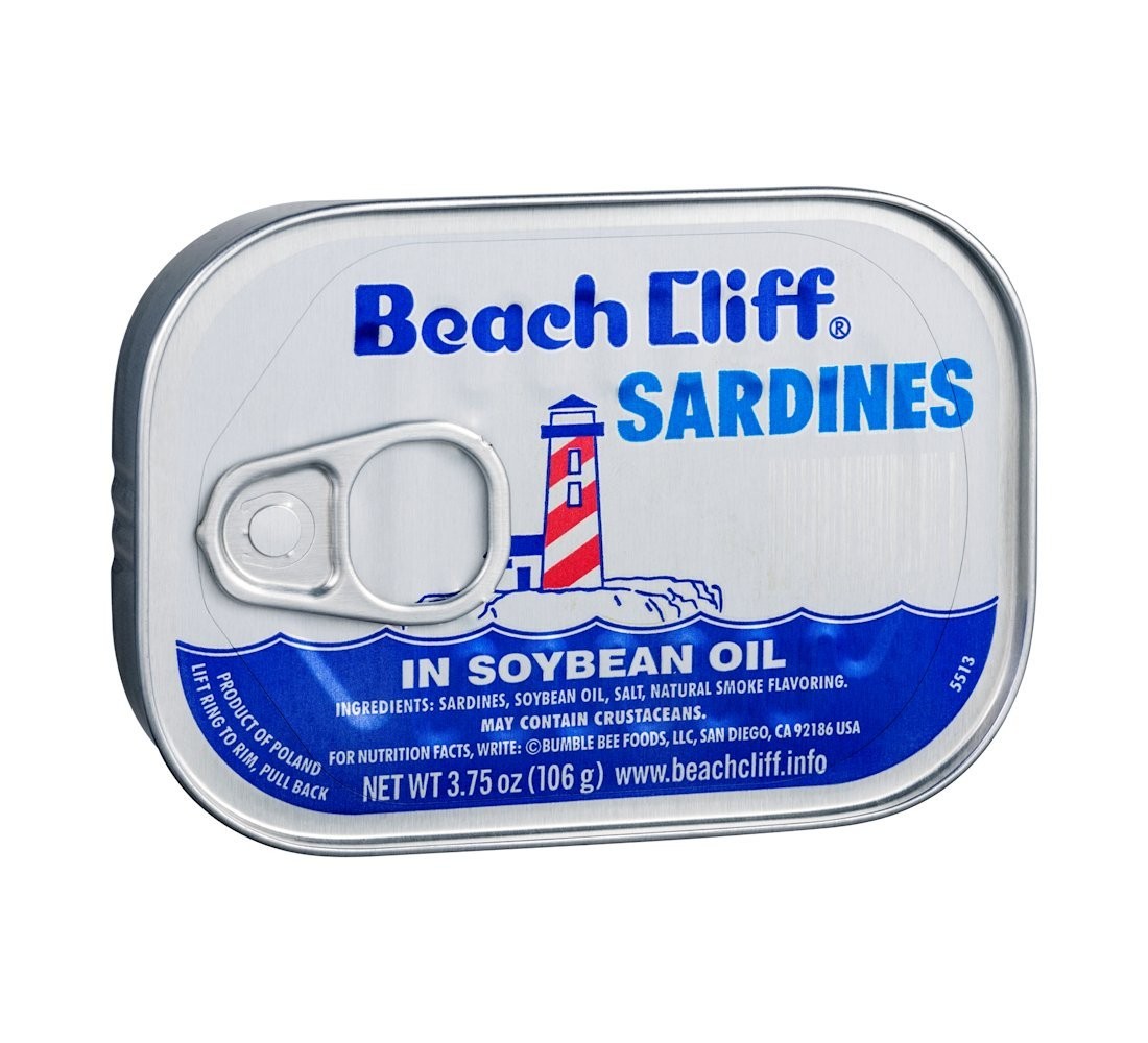 BEACH CLIFF Sardines in Soybean Oil, High Protein Food, Keto Food and Snacks,...
