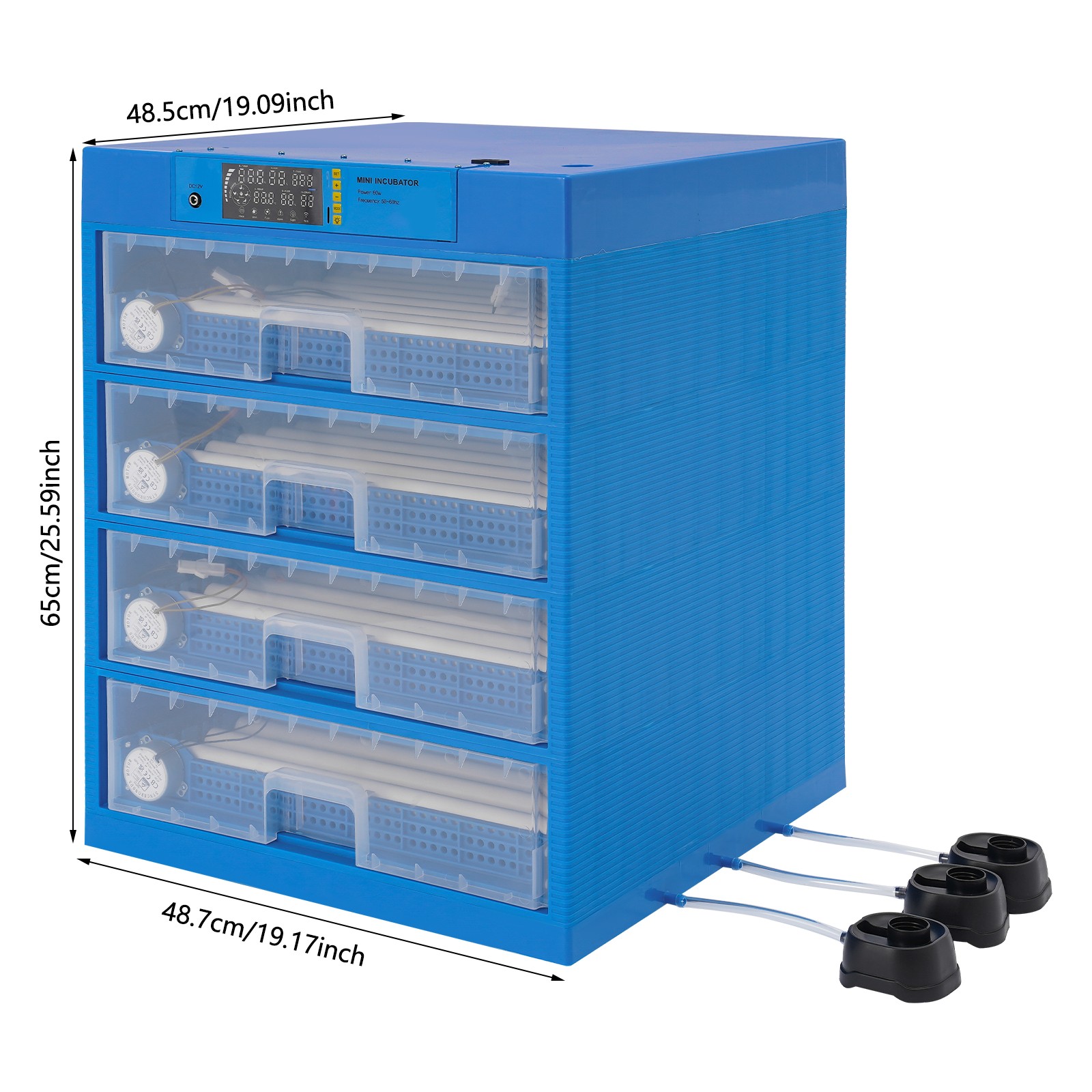 Automatic Egg Incubator 256 Eggs Blue Digital LED 110V 12V Poultry Hatcher