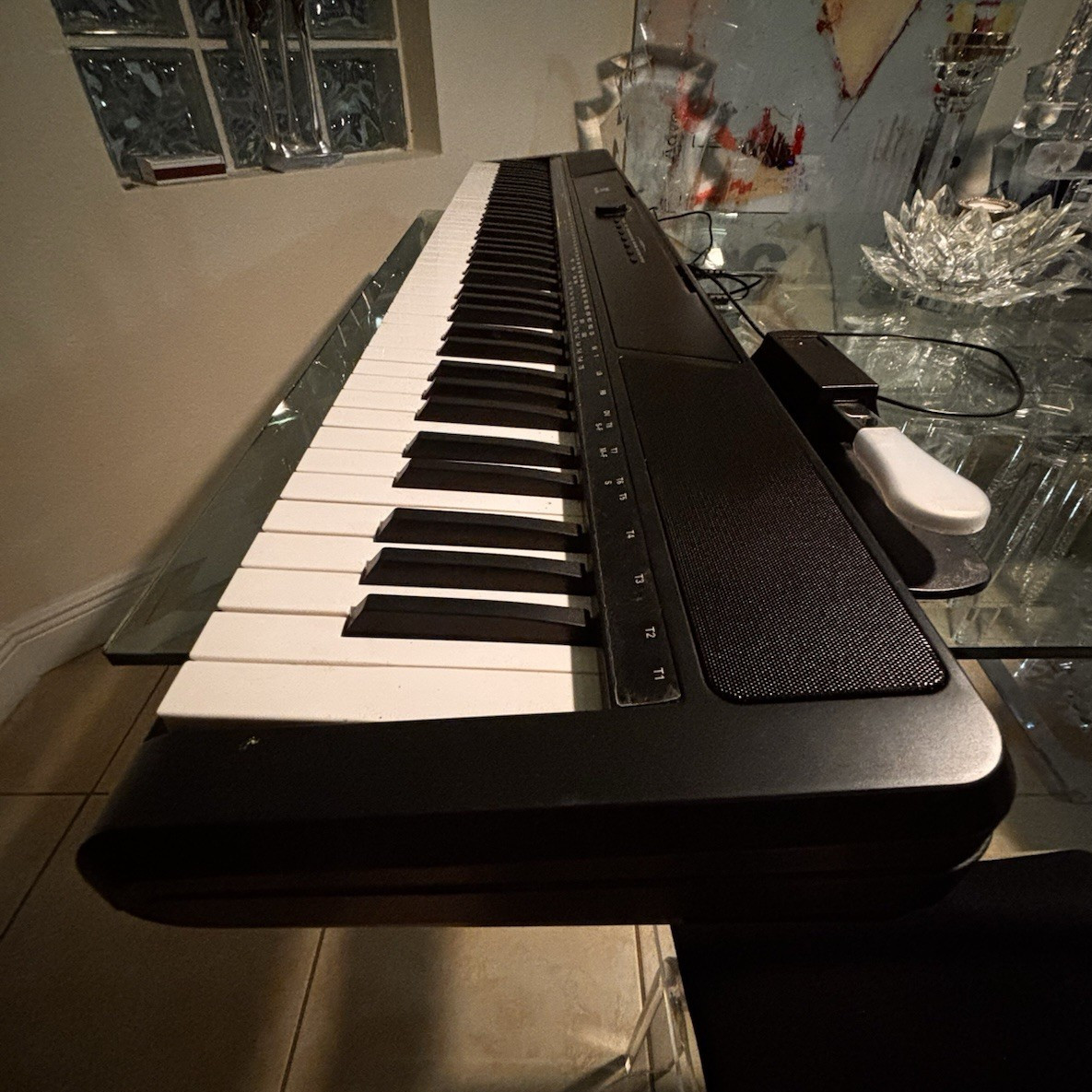 MuStar 88-Key Digital Home Piano Keyboard Black w/ Sustain Pedal, USB MIDI