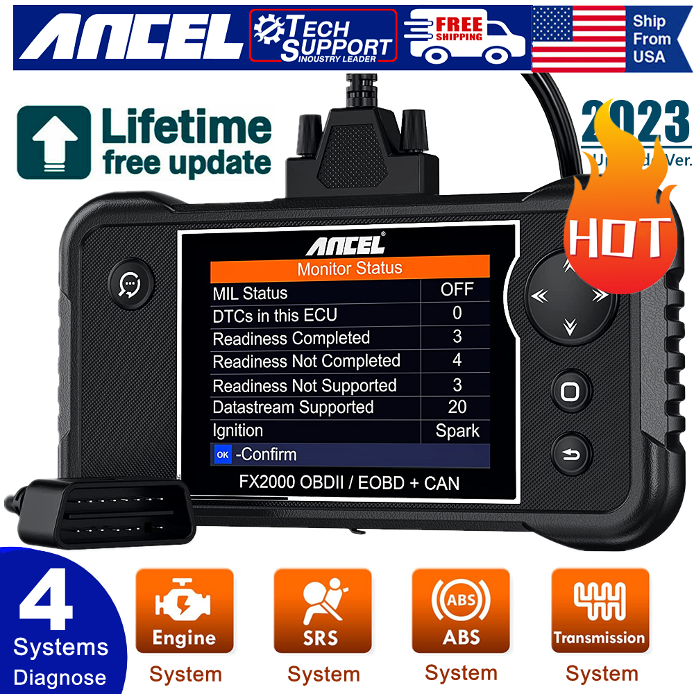 Check Engine Transmission ABS SRS Code Reader OBD2 Scanner Car Diagnostic FX2000