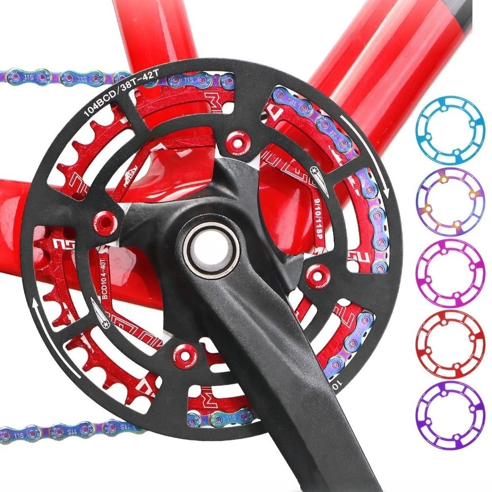 104BCD Chainring Retainer Aluminum Alloy Cover for Mountain Bike Crankset 158mm