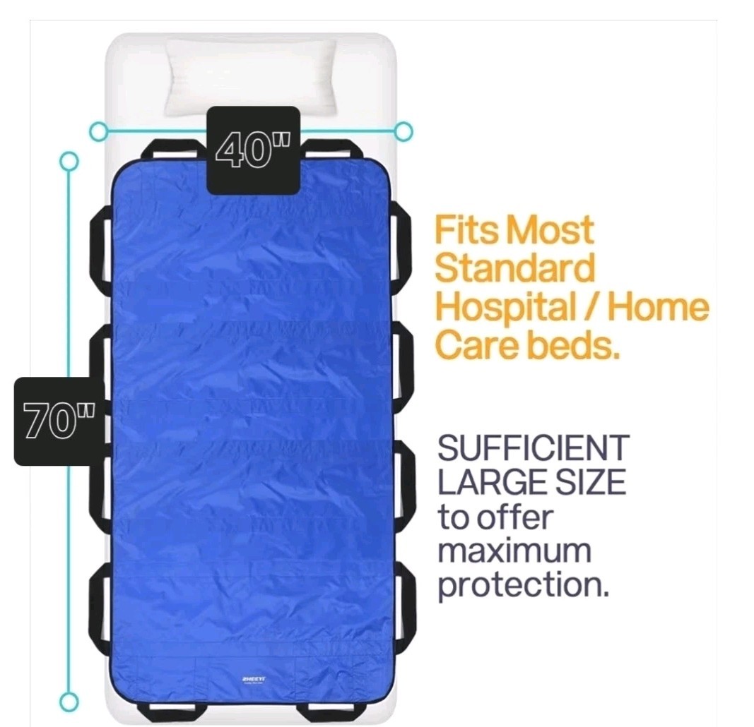 Positioning Bed Pad Set Reinforced Handles 40" x 70" Patient Transfer Sheet Aid