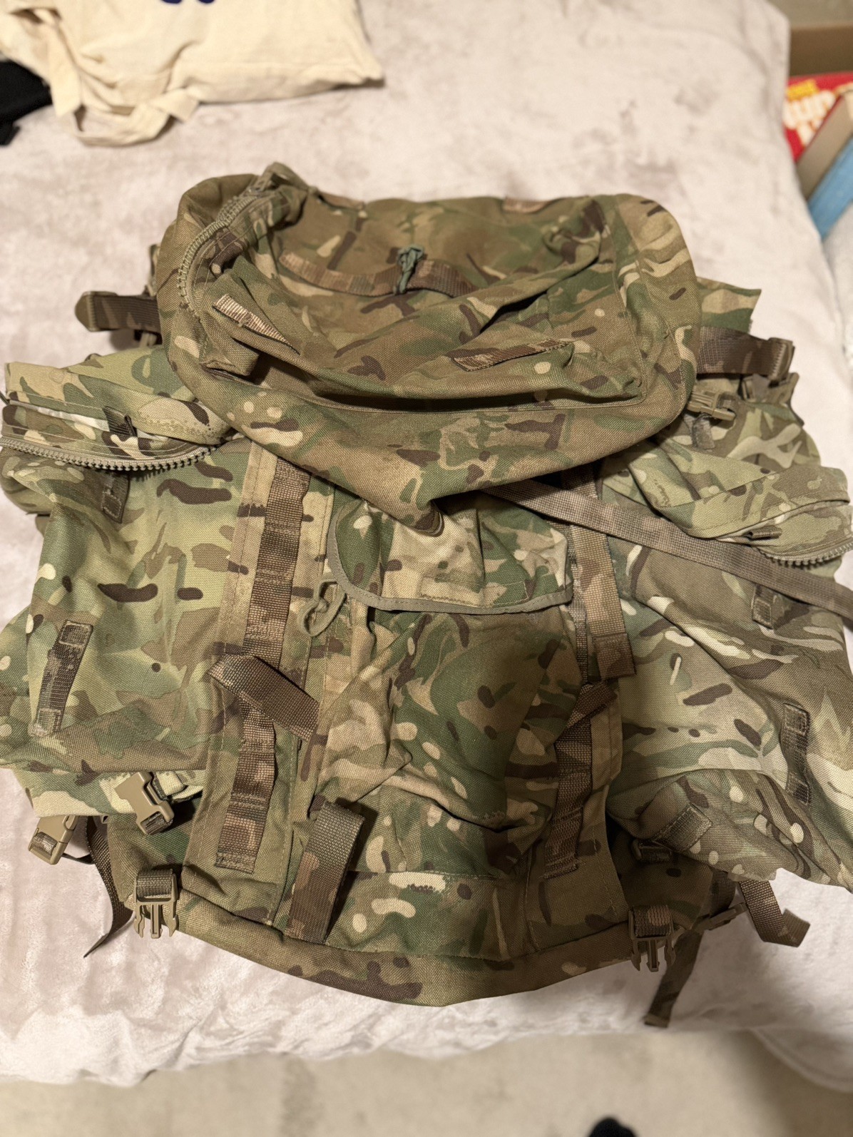 British Army MTP PLCE Long Back Bergen with Side Pouches 120 Litre