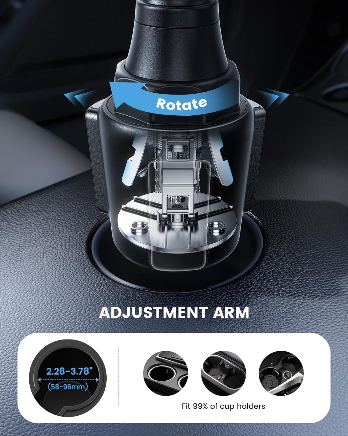 `Lamicall Car Cup Tablet Holder - [15 Height Adjustable][ Fast Setup] Cup Holde