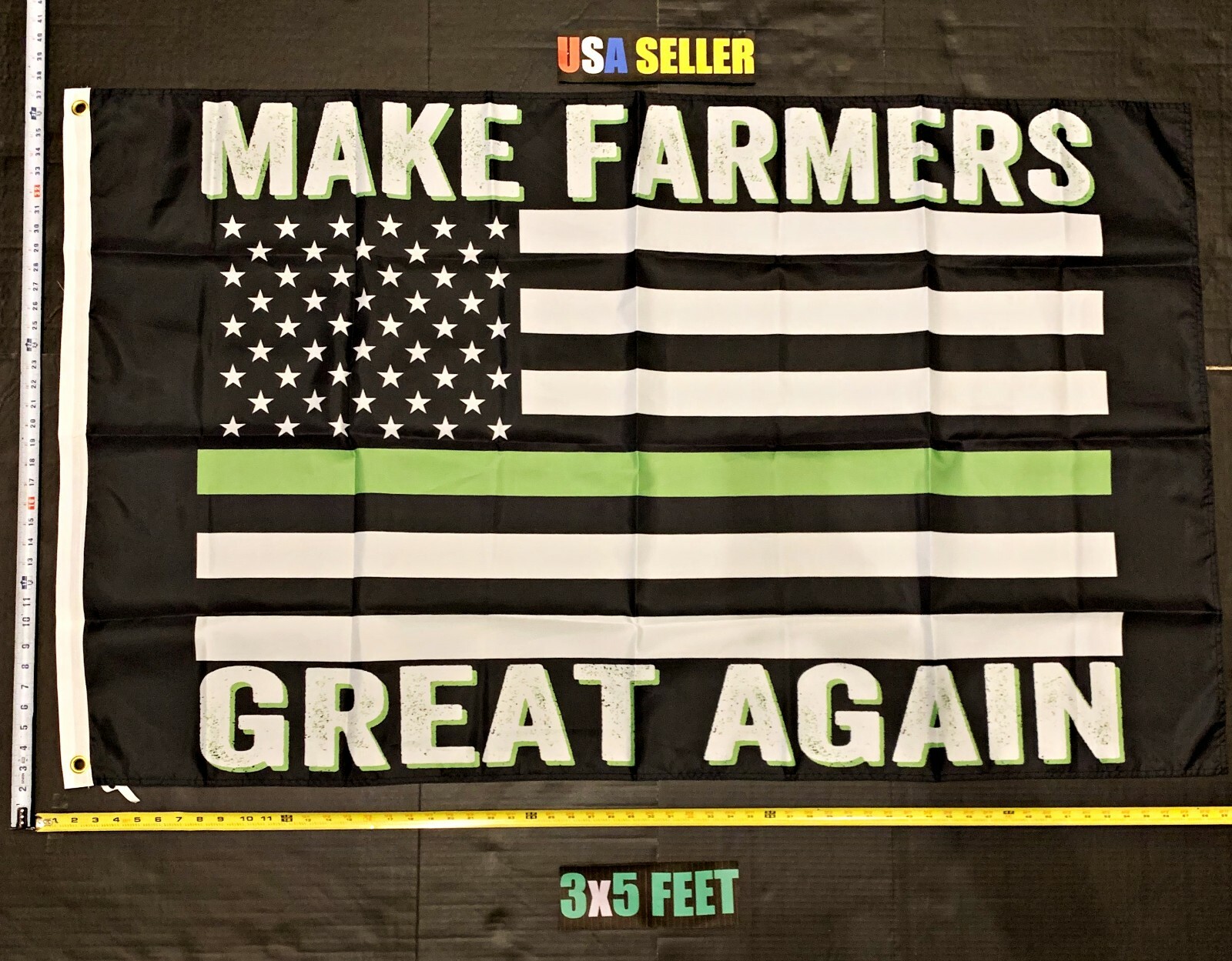 Farmers Flag FREE FIRST CLASS SHIP! Trump Make Farmers Great 2024 USA Sign 3x5'