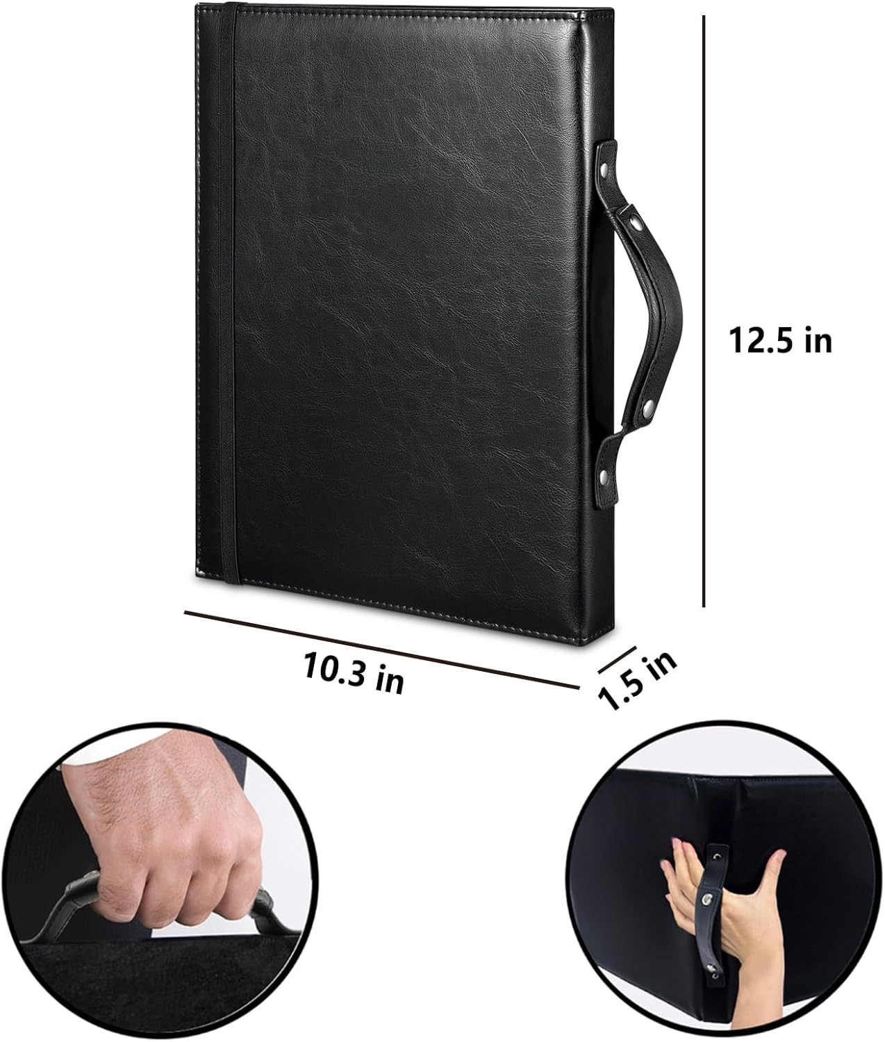 Premium Choral Muisc Folder, PU Choir Folder with Hand Strap and Internal Retent