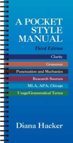 A Pocket Style Manual - Paperback, by Diana Hacker - Very Good n