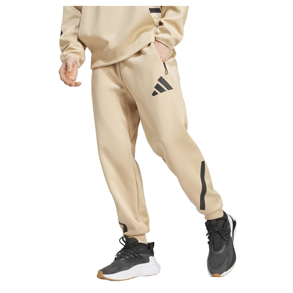 Adidas Z.N.E. Beige Track Pants Mens Casual Athletic Bottoms JE7539