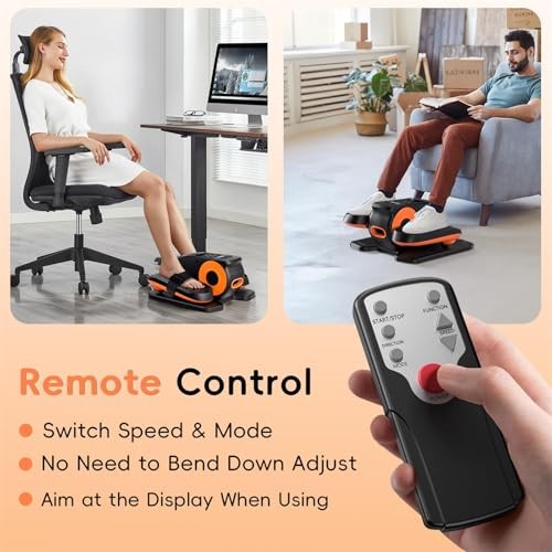 Under Desk Oval Machine, Oval Leg Exerciser for Elderly Assembly, Quiet Black