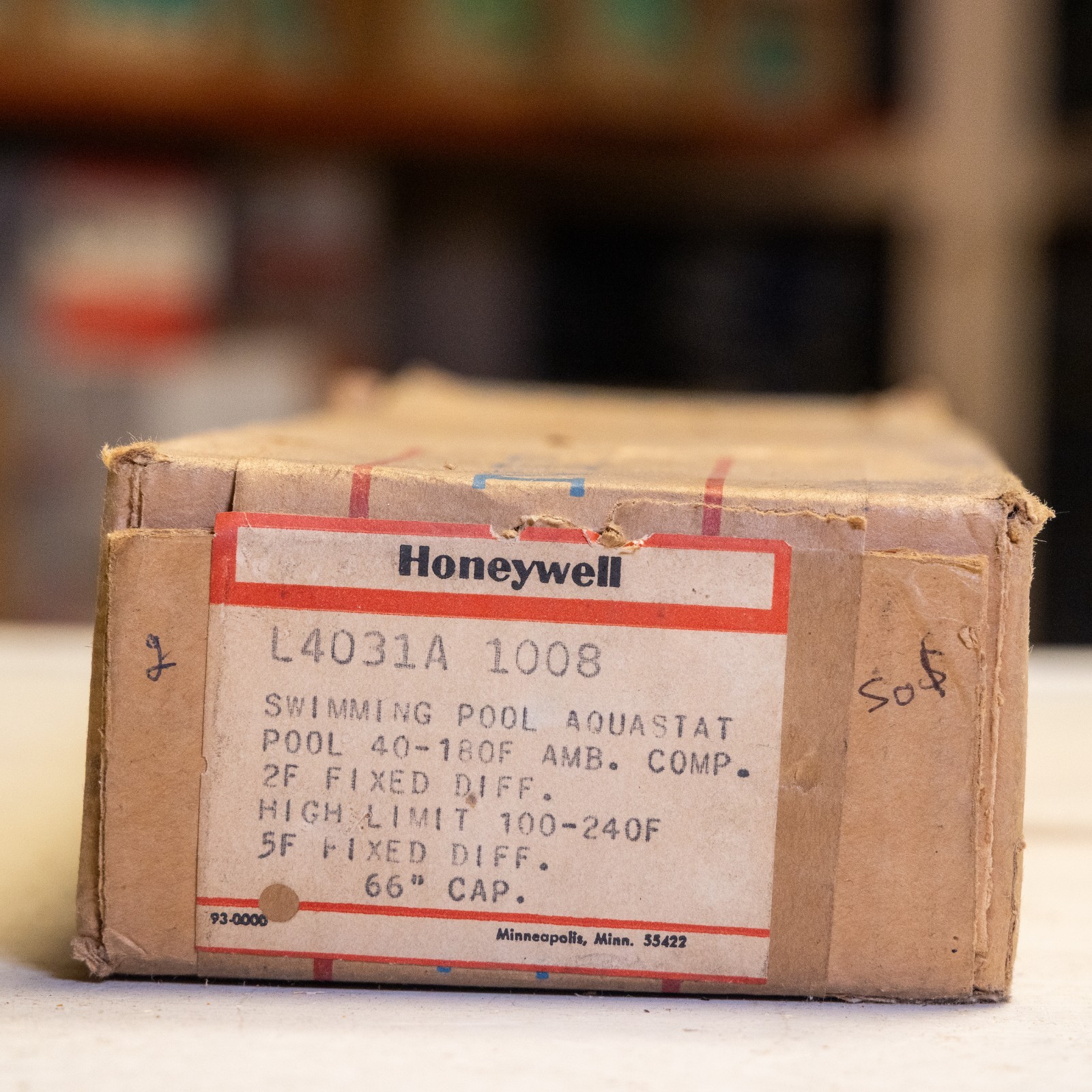 Honeywell L4031A 1008 Swimming Pool Aquastat 40-180F 66" Capillary NOS