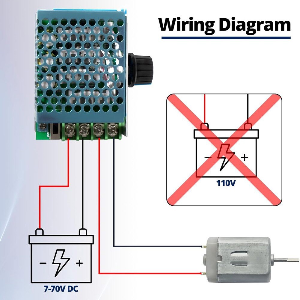 DC Brushed Motor Controller 30A 7V-70V For PWM Adjustable Regulator Fuse