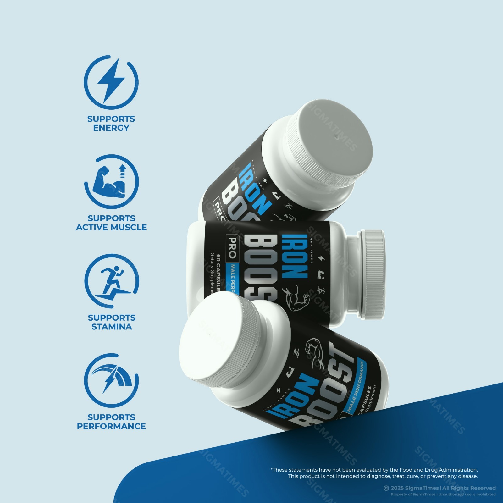 Iron Boost Pro, Advanced Performance Supplement for Men - 5 Pack
